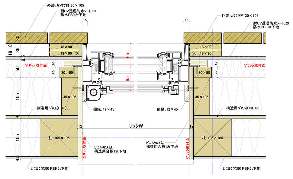 図-4 窓詳細平面図