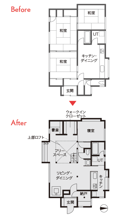 平屋のリノベーション図面