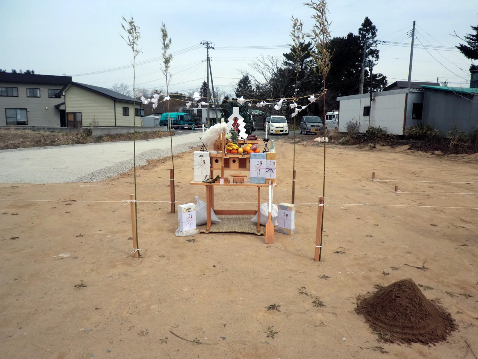 地鎮祭の飾り付けの一例