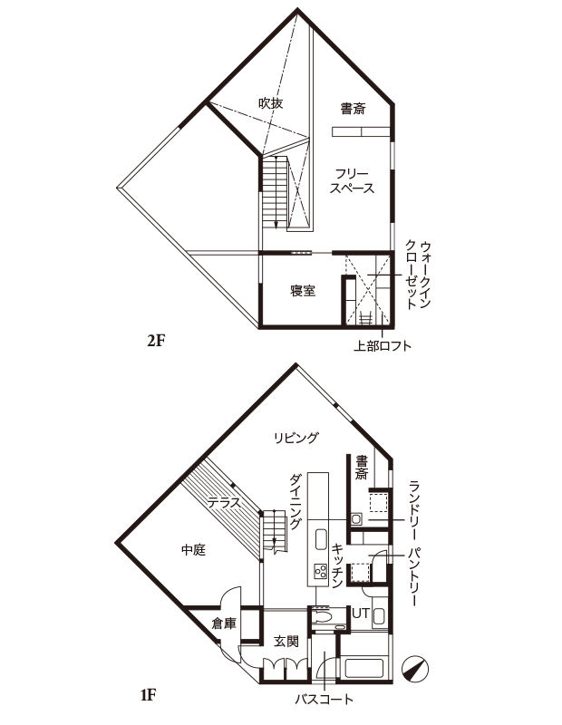 狭小地に 多角形の土地 変形地に建てた住宅実例4 間取りプラン 家づくりのアイデア Replan リプラン Webmagazine