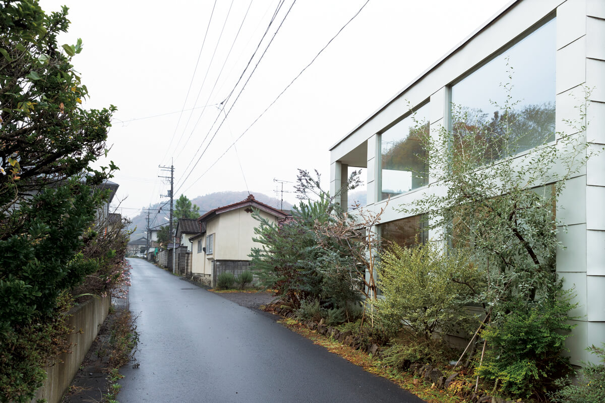 暮らし始めて3年が経って植物が生長し、当初の想定どおり生活道路に面したガラス窓を覆う目隠しになった