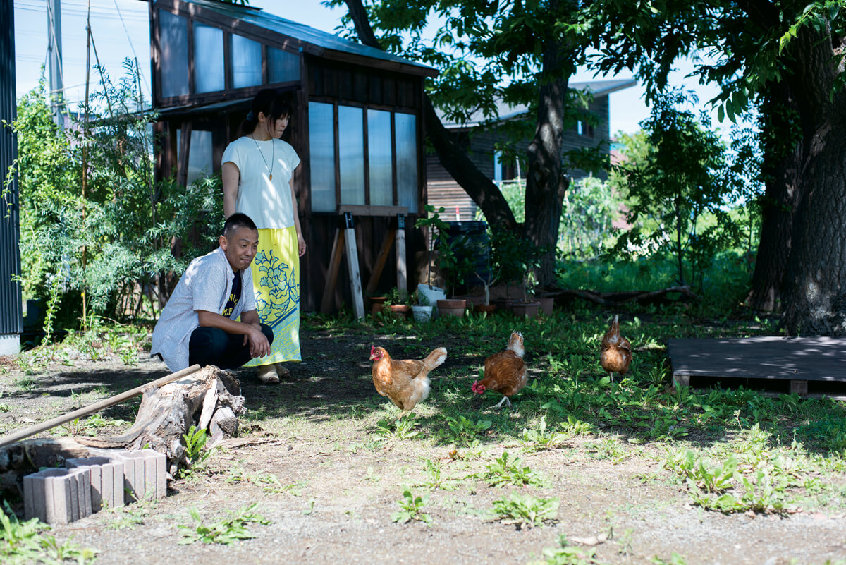  鶏小屋もCさんご夫妻による手づくり。DIYスキルにも磨きがかかる