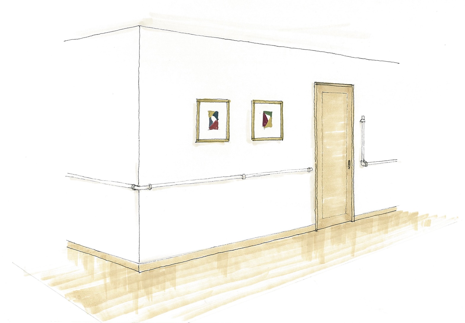 手すりの色を白にすることで、その存在感をだいぶ軽減できる